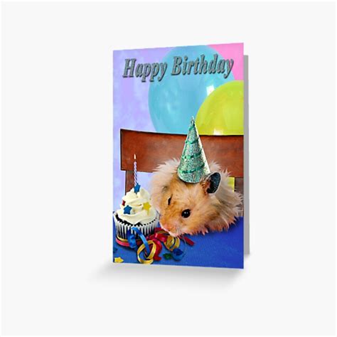 Birthday Hamster Greeting Card For Sale By Jkartlife Redbubble