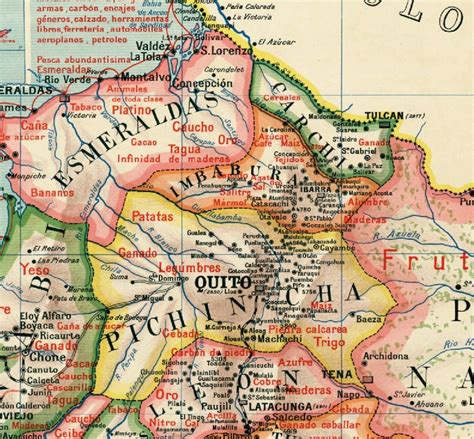 Ecuador Map Vintage Map Fine Print On Paper Or Canvas