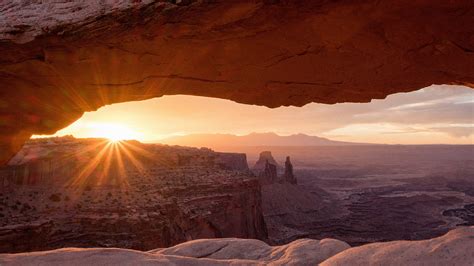 Arch Sunset Sunrise Landscape Desert Lens Flare Wallpapers Hd