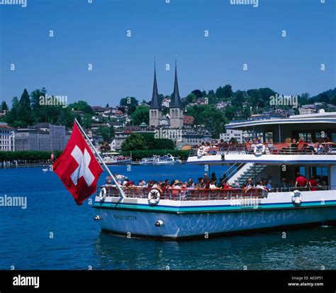Lake Steamer Lake Lucerne Switzerland Stock Photo Alamy