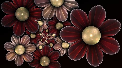 Abstract Flowers Fractals 1920x1080 Wallpaper High Quality