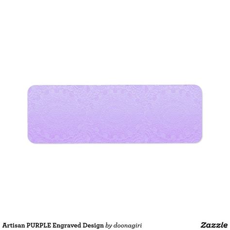 Artisan Purple Engraved Design Label Return Address