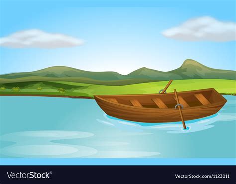 A River And Boat Royalty Free Vector Image Vectorstock