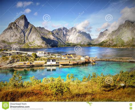 Mountains And Fjord Landscape Norway Stock Photo Image