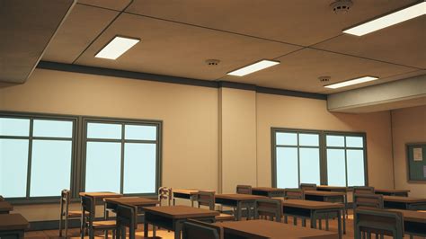 Anime Classroom By Alpess 3docean