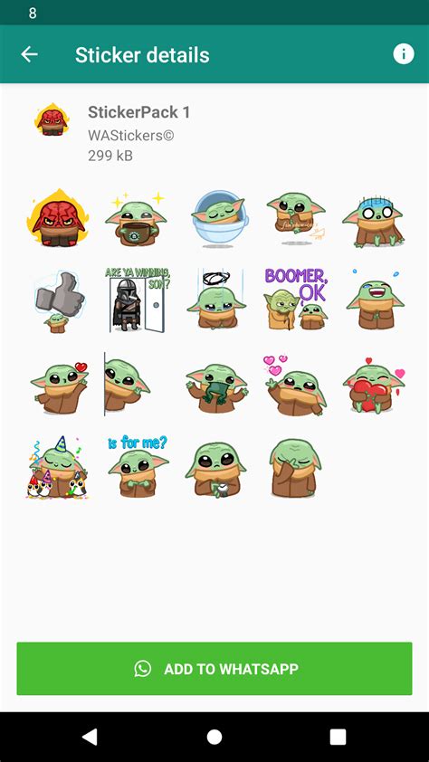 Baby Yoda Stickers Wastickerapps Para Android Descargar