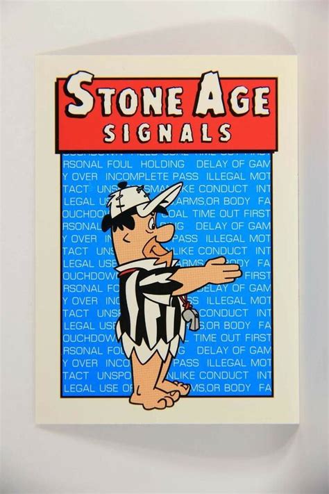 The Flintstones Nfl 1993 Trading Card 87 Stone Age Signals First Down