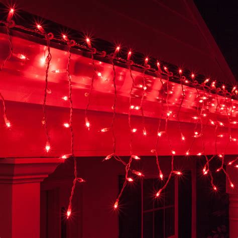 Red Mini Icicle Lights On White Wire Wintergreen Corporation
