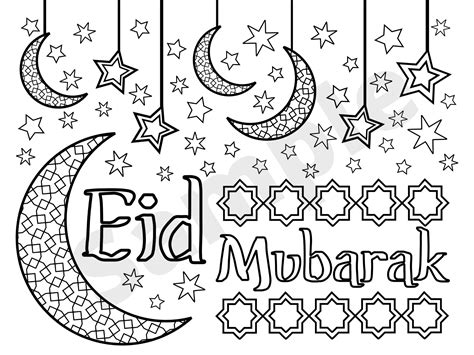 Eid Mubarak Coloring Page Ramadan And Eid Activity Printable Etsy Singapore