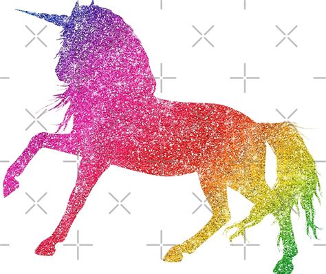 Rainbow Glitter Sparkle Unicorn By Colorflowart Redbubble