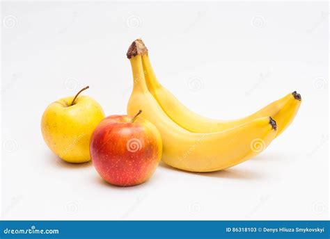 Apples And Bananas Stock Image Image Of Fresh Fruit 86318103