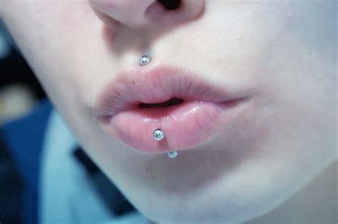 Vertical Lip And Medusa Piercing For Girls Piercing Time