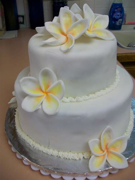 Plumeria Wedding Cake