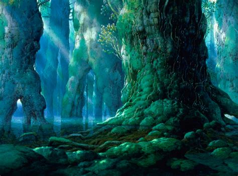 Hayao Miyazaki Peaceful Forest Studio Ghibli Fantasy Landscape Ghibli