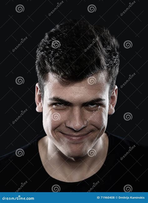 Evil Young Man Studio Portrait Stock Photo Image Of Look Hair 71960408