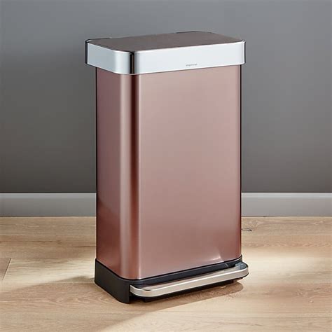 simplehuman ® 45-liter/12-gallon Rose Gold Rectangular ... I do wish it was just a tad larger since i will be using it as a bathroom trash can this little trash can has come in very handy on top of my bathroom countertop for my makeup trash!