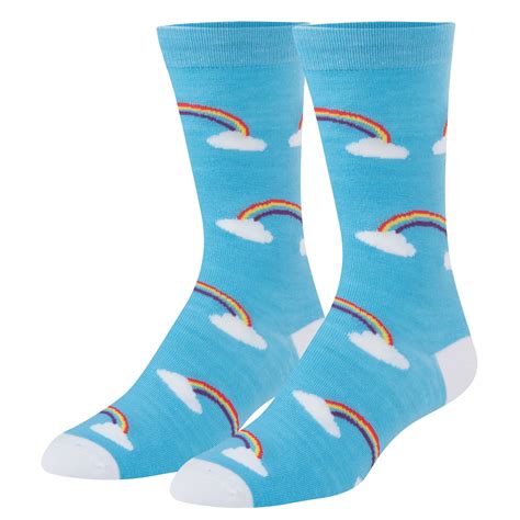 Crazy Socks Womens Graphic Rainbows Crew Socks Novelty Silly Fun