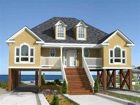 Elevated piling and stilt house plans coastal home plans. Plan 60053RC: Low Country or Beach Home Plan in 2020 | Country style house plans, House on ...
