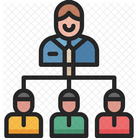 Organization Chart Icon Download In Colored Outline Style