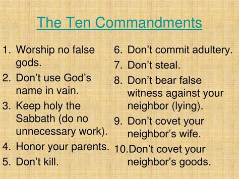 Ppt The Ten Commandments A T From God Powerpoint Presentation Images