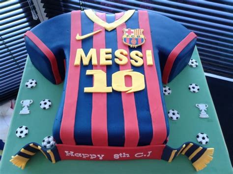 Barcelona Messi 10 Shirt Pasteles De Cumpleaños De Fútbol Tortas