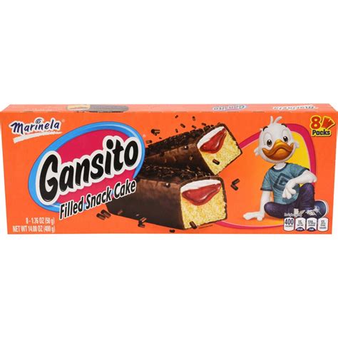Marinela Gansito Box Filled Snack Cakes 8 Count Grocery