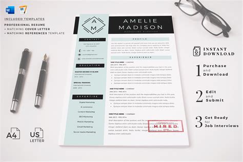 creative resume templates for ms word and mac pages professional resume templates and matching