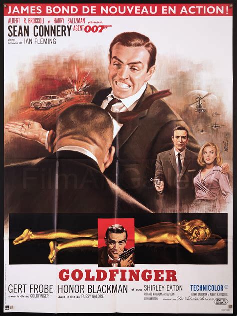 Goldfinger Movie Poster 1980s Ri French 1 Panel 47x63