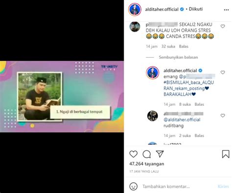 Wangi parfum kamu sama tau sama parfum yang dipakai sama aku, kata dinar candy. Aldi Taher Ngaku Stres Saat Minta Dipanggil Ustaz, Rekan ...