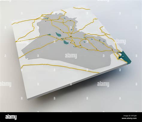 Map Of Iraq On Gray Background Stock Photo Alamy