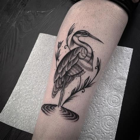 Large heron back piece by matt stebly, an artist based in ocean springs, mississippi. Heron tattoo | Heron tattoo, Tattoos, Blackwork tattoo