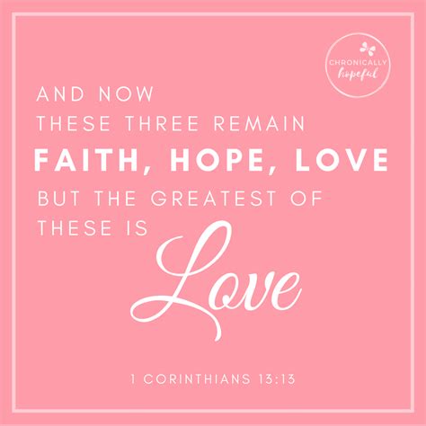1 Cor 13v13 Faith Hope Love Verse Chronically Hopeful