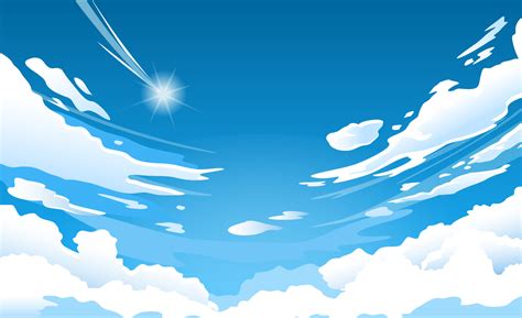 Anime Sky Cloud In Blue Heaven In Sunny Summer Day Cloudy Beautiful Nature Morning Scene With