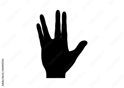 Spock Hand Icon Black Silhouette Vector Spock Hand Vector Gesture