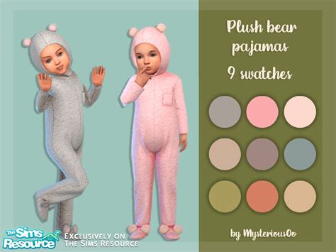 Sims 4 — Plush Bear Pajamas By Mysteriousoo — 9 Swatches Base Game