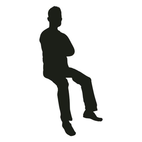 Man Sitting Hands Crossed Silhouette Transparent Png