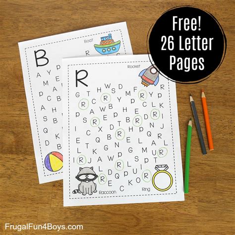 Printable Alphabet Letter Search And Find Pages Frugal Fun For Boys