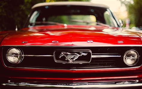 Ford Mustang Coupe Rojo Coche Mustang Ford Clásico Fondo De