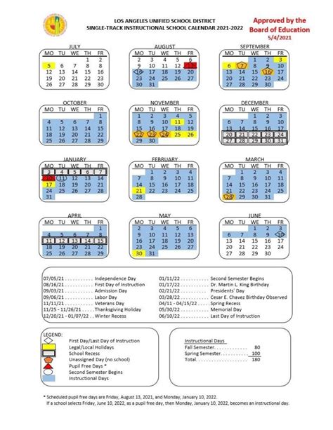 Lausd 2023 To 2024 Calendar Customize And Print