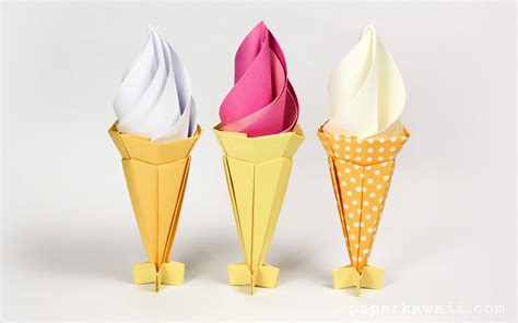 Origami Ice Cream Diagram Paper Kawaii Shop