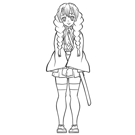 How to draw Mitsuri Kanroji - Sketchok easy drawing guides