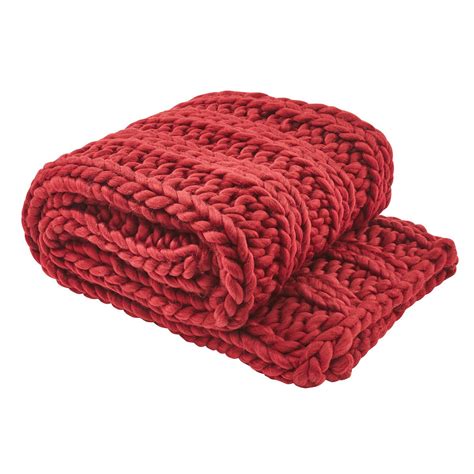 Chunky Ribbed Knit Throw Garnet By Park Designs