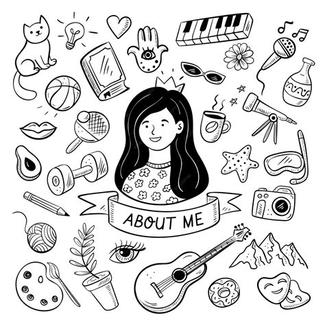 premium vector illustrated person with hobbies and interests