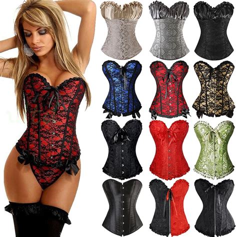 sexy corsets and bustiers lace up boned overbust waist slimming steampunk corset slimming body