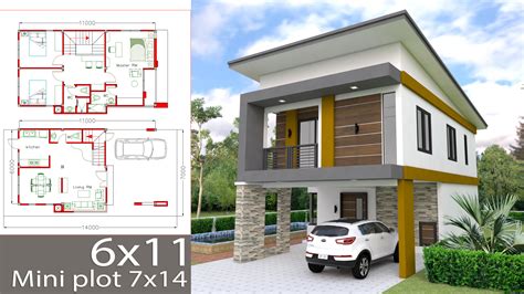 Our house plans feature the best collection of styles specifically designed for the people who are looking to build their house for the first time and they don't have any idea about. Small Home Design Plan 6x11m with 3 Bedrooms - SamPhoas Plan