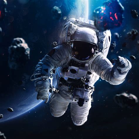 Astronaut Wallpaper 4k Asteroids Blue Planet