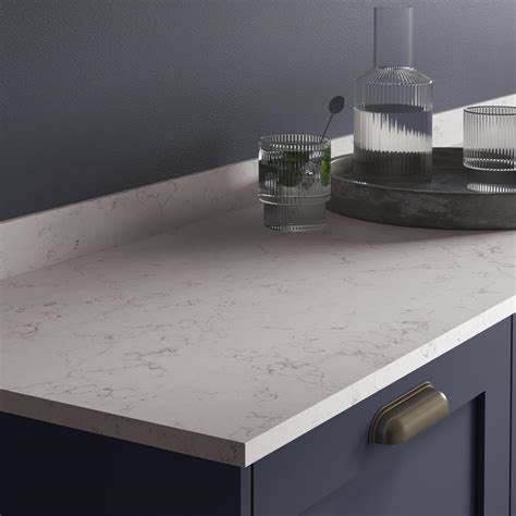 Counterpart Reassure Similar Howdens White Grey Marble Effect Worktop