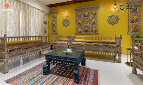 Rajasthani Style Interior Emphasizing The Traditional Language