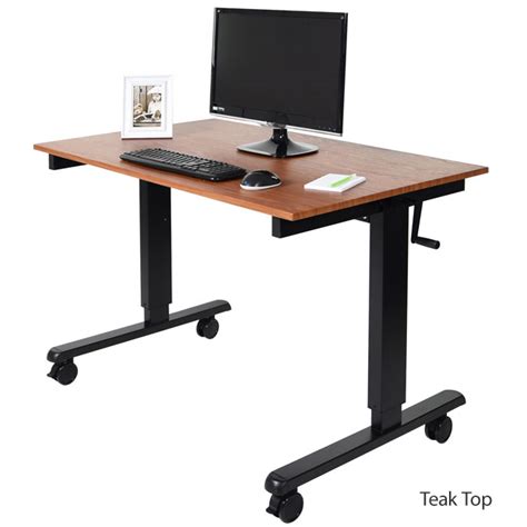 A manually adjustable standing work desk may also use a crank system. Luxor Crank Adjustable Stand Up Desk (48" W) - Standup ...