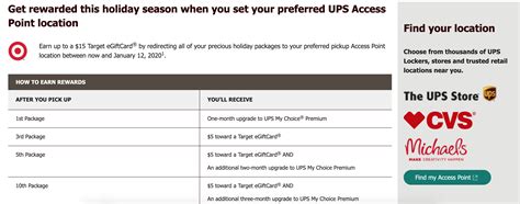 Check spelling or type a new query. Expired Use UPS Access Points Delivery & Get up to $15 Target Giftcard + 6 Months MyChoice ...